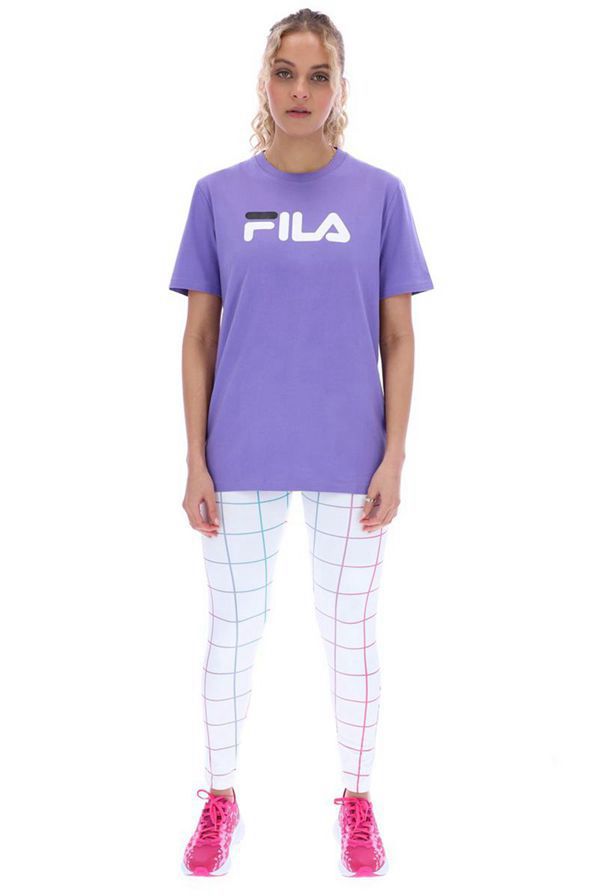 Fila Eagle Women's T-Shirts - Purple/White/Black,NZ 413-87954